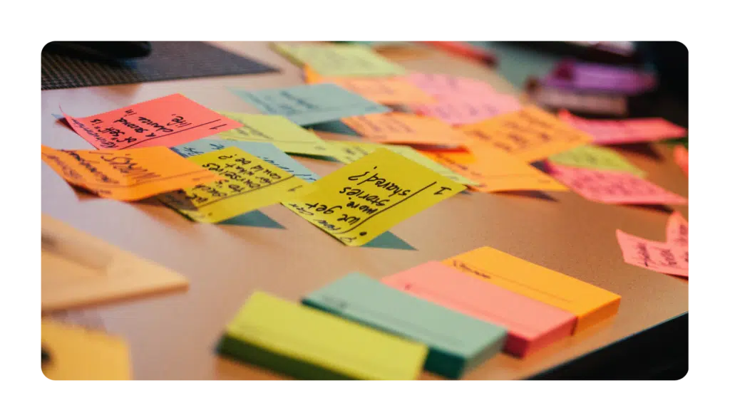 colorful post-it notes on a table