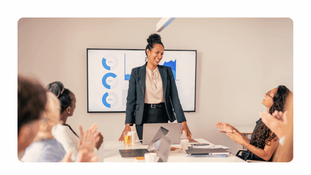 Leader with warm body language highlighting the importance of the right cues for successful executive presence
