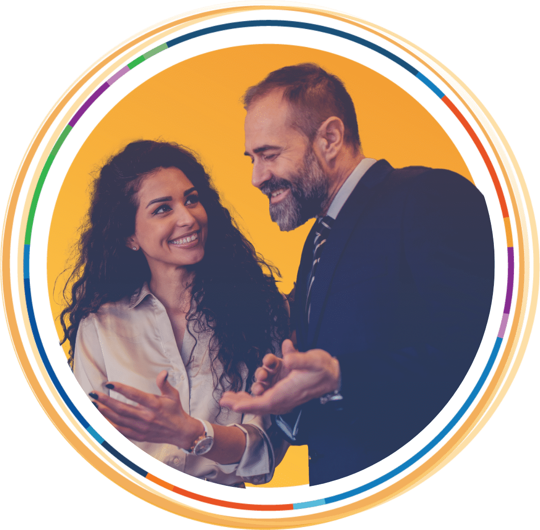 Vice President of Client Solutions building trusting relationships with an executive.