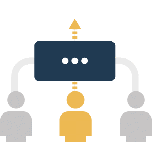 NewLeaderAssim.-InternalPromotion icon of people with lines going to the center to represent an internal promotion