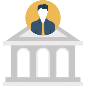 NewLeaderAssim.-NewLeaderCeo Icon of a business person at the top of an institution to represent the new leader being the CEO
